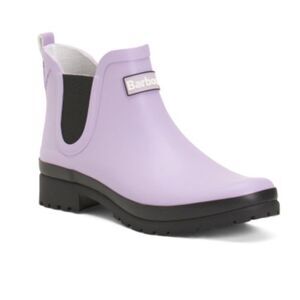 Barbour Wilton Wellington Chelsea Ankle Rain Boots in Lilac UK 8 US 10